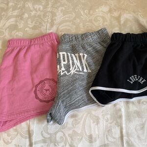 VS PINK Varsity Shorts Bundle - 3 pair